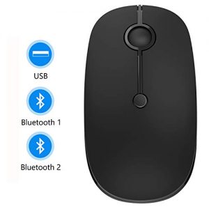 Bluetooth Mouse, Jelly Comb MS02B Triple Mode(BT 4.0+ BT 4.0+ USB) Rechargeable Bluetooth Mouse for iPad, Laptop, MacBook, PC- for iPad OS 13/ Windows 8.0/ MacOS 10.10/ Android 4.3 or Later