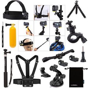 Luxebell Accessories Bundle Kit for Sony Action Camera Hdr-AS15 AS20 AS30v AS50 AS100v AS200v HDR-az1 Mini Fdr-x1000v (14-in-1)