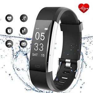 Lintelek Fitness Tracker - Activity Tracker with Heart Rate Monitor, Waterproof Smart Fitness Watch with Sleep Monitor, Step Counter, Calorie Counter, Pedometer Watch for Women Men and Gifts(Black)